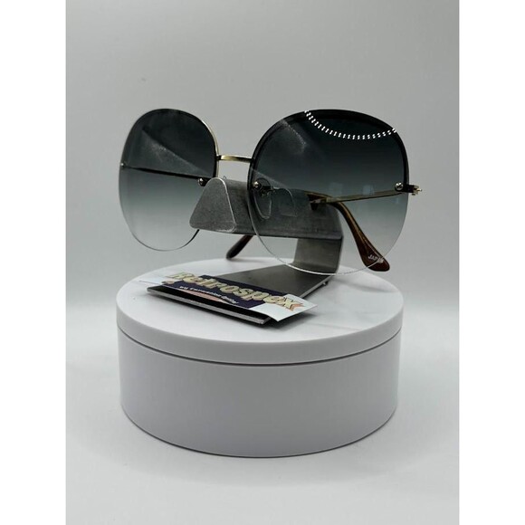 New 1970s Vintage Oversize Sunglasses | NOS | Large Gold Rimless Metal Style - Picture 4 of 9